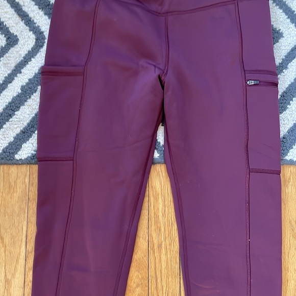 LL Bean PrimaLoft ThermaStretch Fleece Pocket Tights, Mid-Rise TALL - Picture 4 of 10